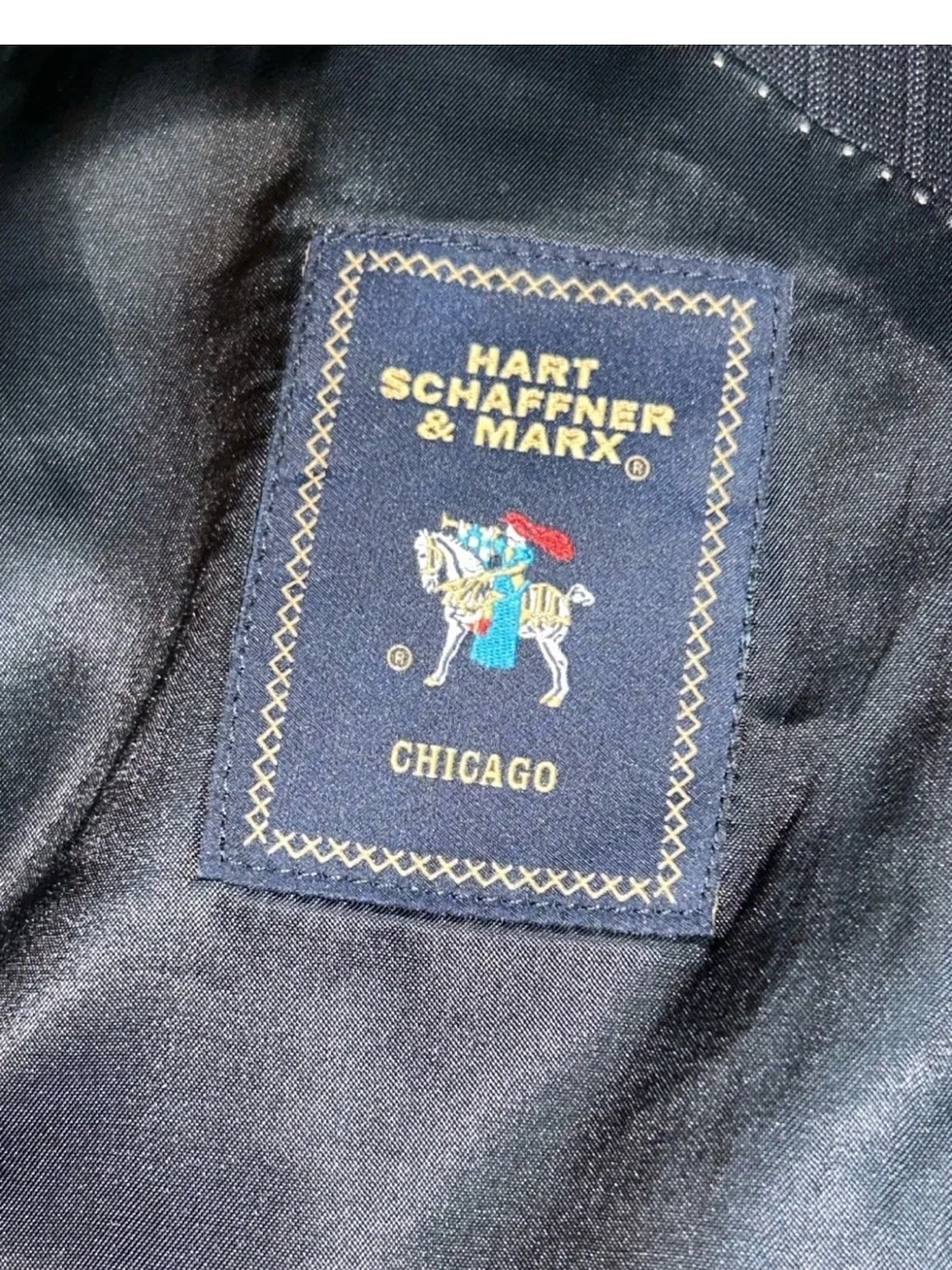 2 PC Hart Schaffer & Marx Chicago Navy 48L  Jacket- 40Wx31L Made In USA